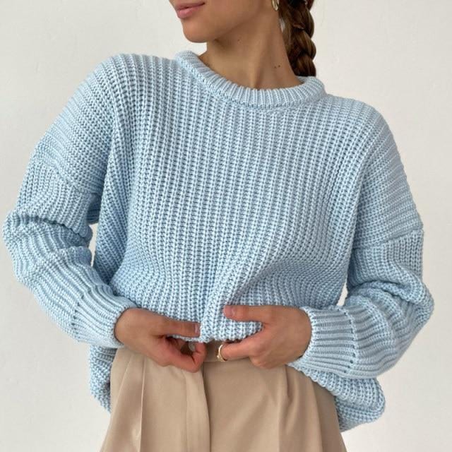 Women Knitted Long Sleeve Sweater