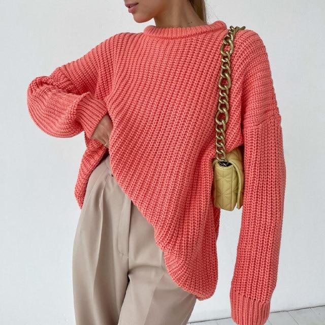 Women Knitted Long Sleeve Sweater