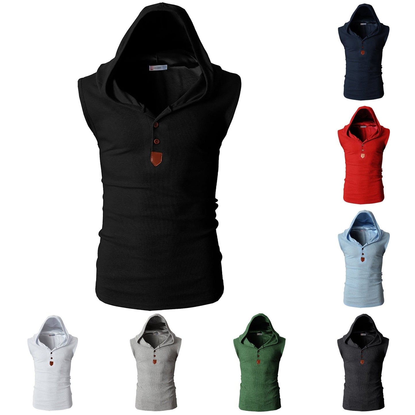 Men's Bodybuilding Hooded Tank Top