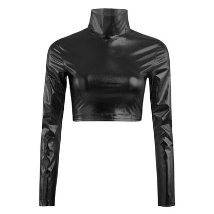 Womens Leather Crop Top