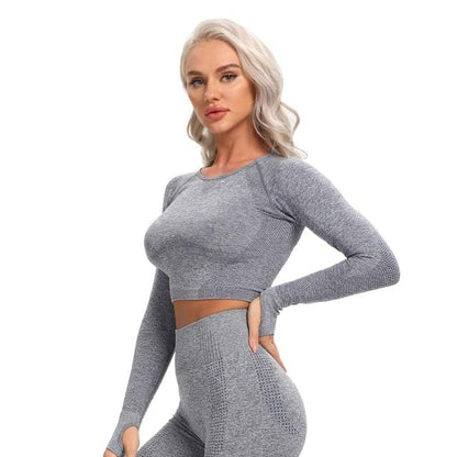 Seamless Yoga Crop Top Long Sleeve