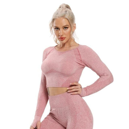 Seamless Yoga Crop Top Long Sleeve