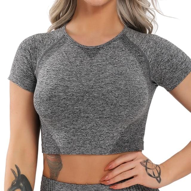 Seamless Yoga Crop Top Long Sleeve