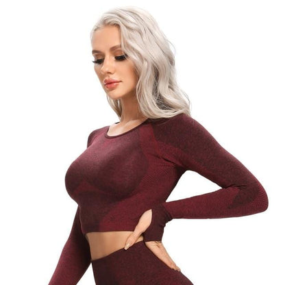 Seamless Yoga Crop Top Long Sleeve