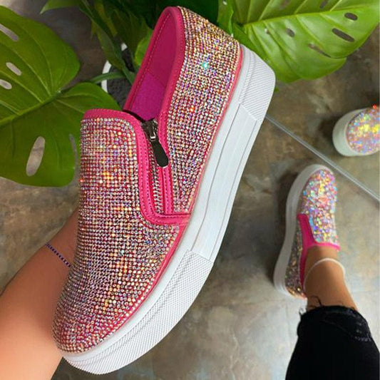 Women Glitter Design Loafers