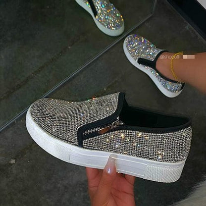 Women Glitter Design Loafers