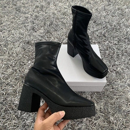 Woman Leather Ankle Boots