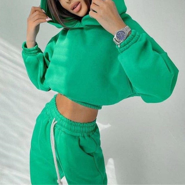 Women Basic Hoodie Tracksuit