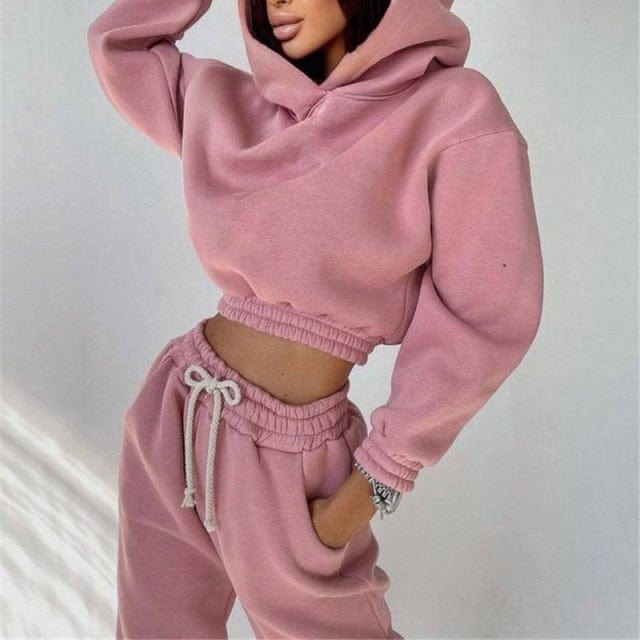 Women Basic Hoodie Tracksuit