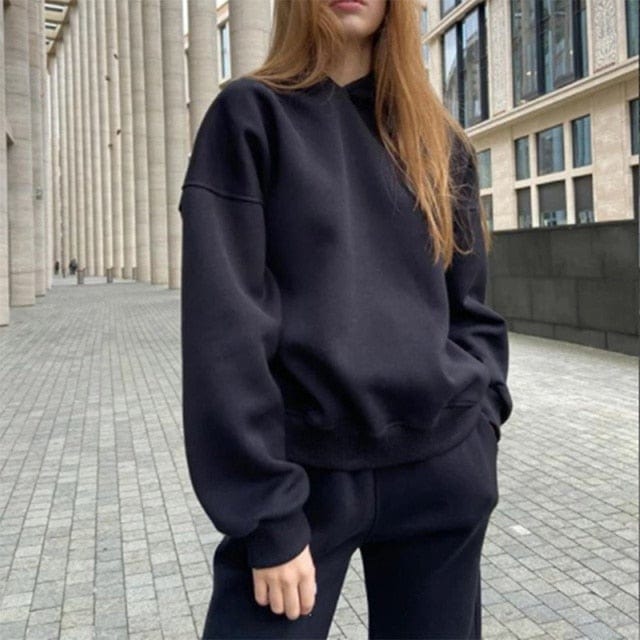 Women Basic Hoodie Tracksuit