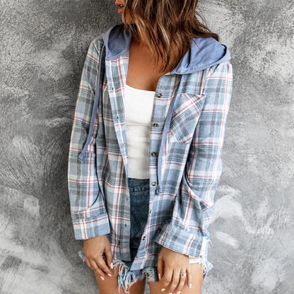 Women Casual Plaid Sweatshirt