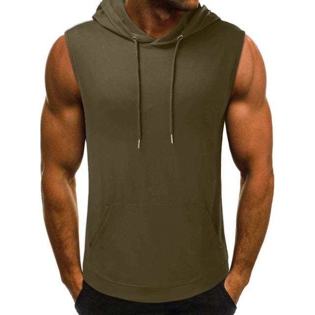 Men's Sleeveless Hoodie Tank Top