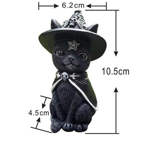 Halloween Magic Cat Kitty Sculpture Lawn Gnome