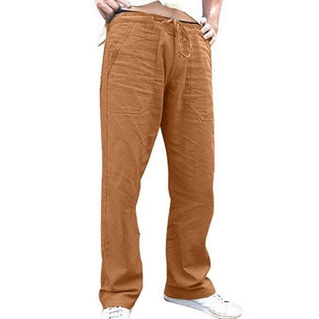 Mens Nature Cotton Linen Trouser