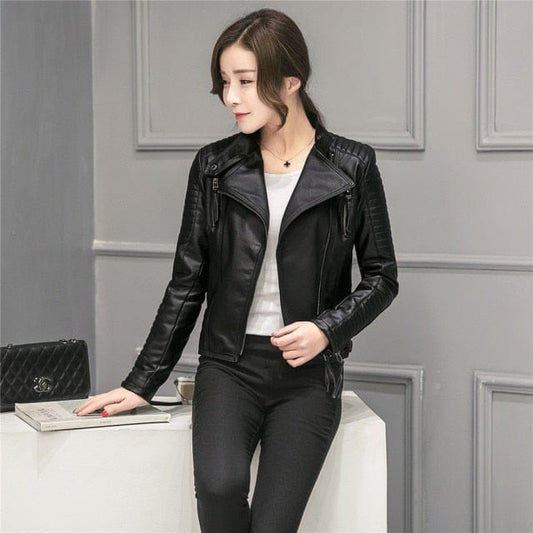 Women Leather Bike Jacket