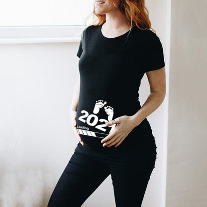 Women Printed Pregnant T Shirt