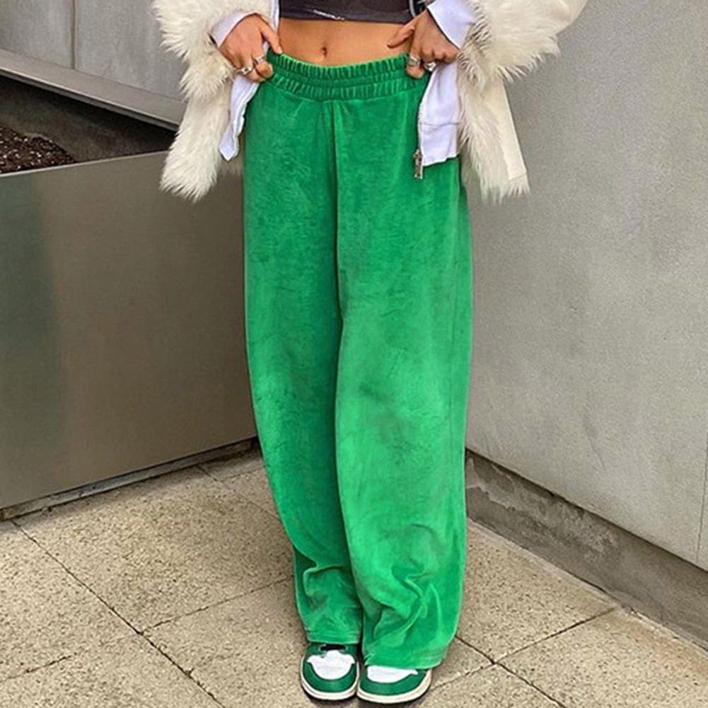 Green Loose Wide Leg Pants