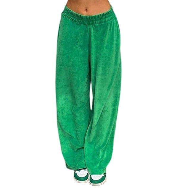 Green Loose Wide Leg Pants