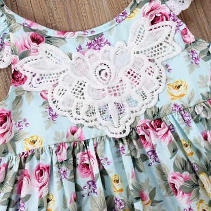 Floral Summer Girls Dress Kids Clothing