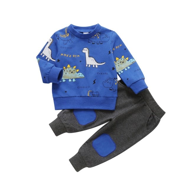 Dinosaur Pattern Tops + Trousers Kids Clothing