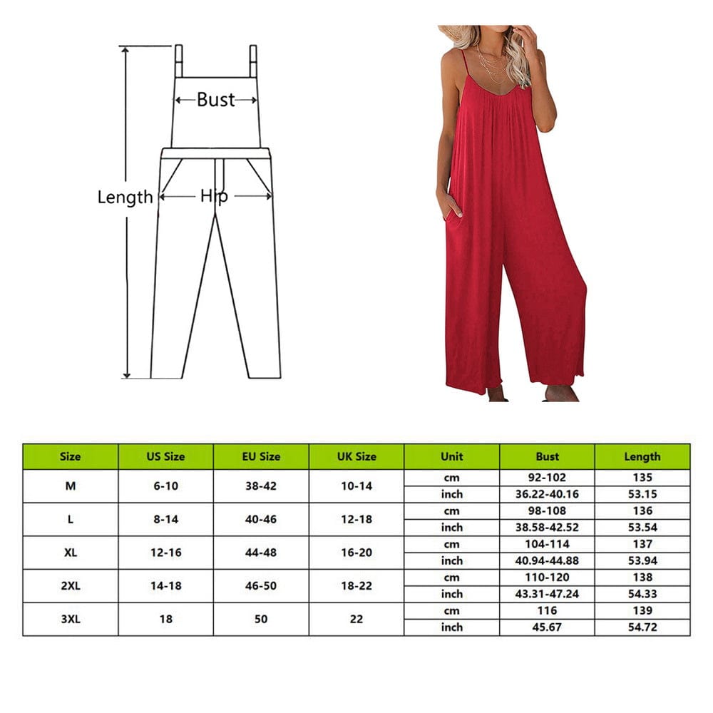 Women Summer Strap Loose Jumpsuit