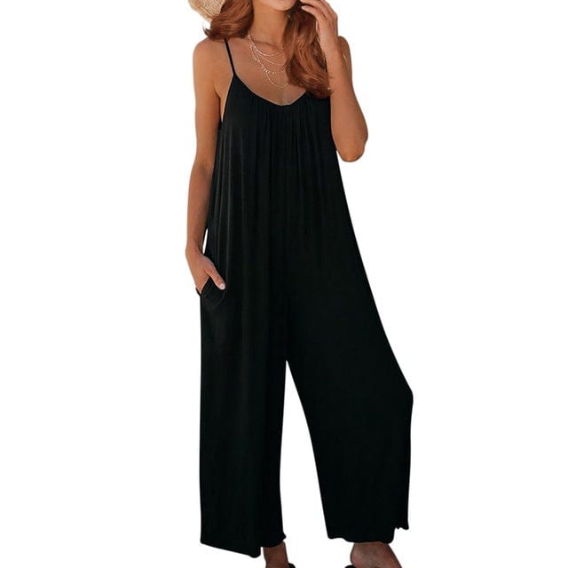 Women Summer Strap Loose Jumpsuit