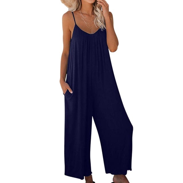 Women Summer Strap Loose Jumpsuit