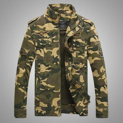 Mens Denim Camouflage Tactical Jacket