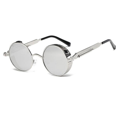 Metal Round Steampunk Sunglasses