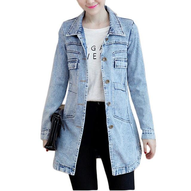 Women Long Denim Jacket