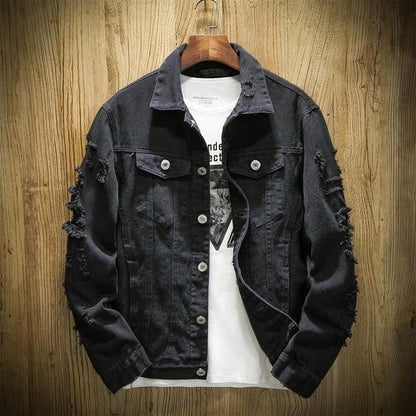 Mens Ripped Denim Jacket