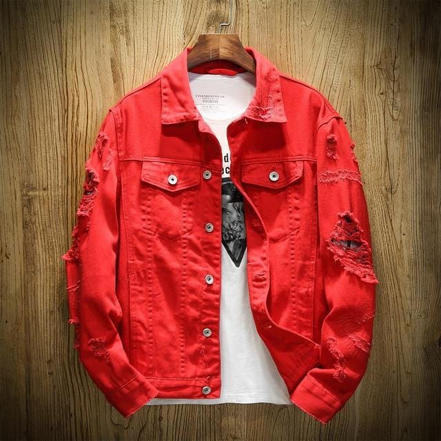 Mens Ripped Denim Jacket