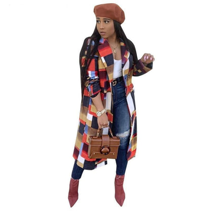 Colorful Plaid Wool Coat